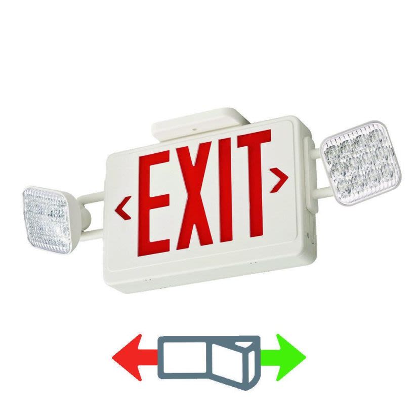 Lithonia Lighting Contractor Select Lithonia Lighting Basics ECRG SQ M6 Square Head Emergency Light/Exit Combo, 3.5 W Fixture, 120/277 V AC, White Housing, EXIT Legend